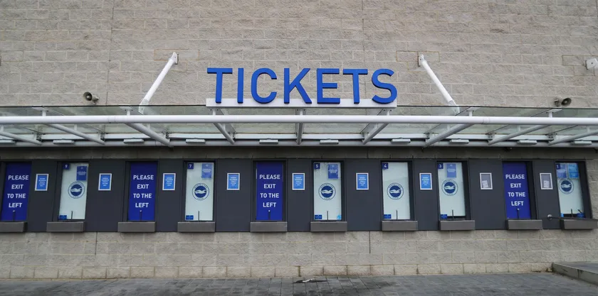 rows of ticket sales desks